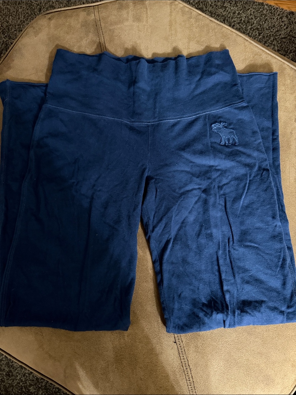 Abercrombie & Fitch Navy lounge pants with Embroidered Moose